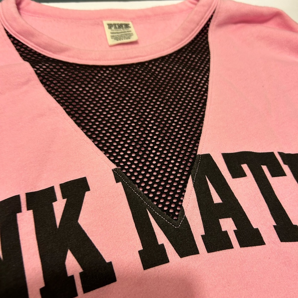 Pink VICTORIA'S SECRET  Sweatshirt.  Pink Nation Sweatshirt. Women’s XS. Comfy - Picture 7 of 13